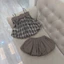 Sét áo 2s kẻ đai ngực bồng phối chân xoè bồng cực xinh BYJOLIE