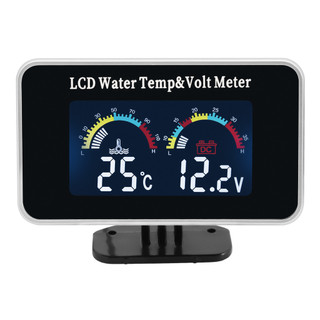 Đồng hồ đo nhiệt độ nước 2 trong 1 12V 24V Máy đo điện áp LCD kỹ thuật số Đồng hồ đo nhiệt độ nước với cảm biến 1 / 8NPT Phụ kiện ô tô