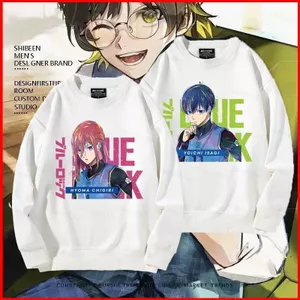 YB1 Khóa Xanh Isagi Yoichi Bachira Meguru Kunigami Rensuke Anime Áo Unisex Dài Tay Top Cosplay 3D BY1