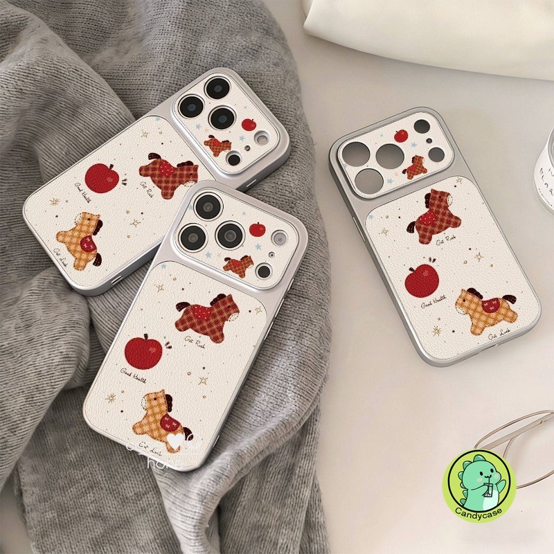 Ốp Điện Thoại Pony Dễ Thương Cho iPhone 17 Pro Max Air 16E 16 15 14 Plus 13 12 11 Pro Max XR XS Max X 8 7 Plus SE3 SE2 2022 Vỏ Da PU Hoạt Hình Dễ Thương Ngựa 3D Vỏ Mềm