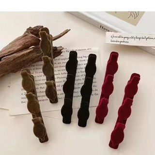 Kẹp Tóc Nơ Vải Nhung Bện Tóc Mái Kiểu Mới Phong Cách Hàn Quốc Xinh Xắn Cho Nữ