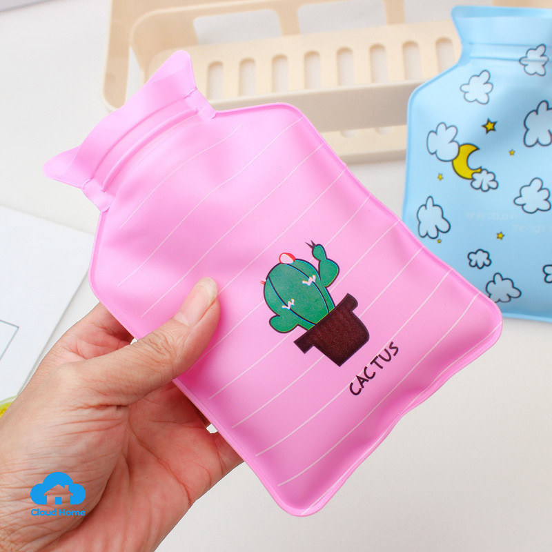 Túi sưởi tay mini chống nổ chứa nước nóng dành cho trẻ em và học sinh, có hình hoạt hình.