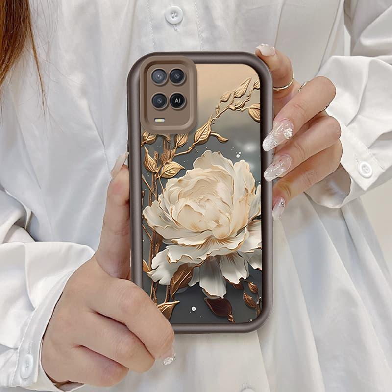 Ốp Lưng Cho OPPO A54 4G Hoạt Hình Silicon Mềm Đáng Yêu TPU Hoa Tulip Angel Eye Vỏ Điện Thoại Chống Sốc
