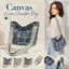 Túi đeo chéo SAIA, Túi đeo vai cảm giác cao cấp bằng vải Canvas, Dây đeo vai rộng công suất lớn phong cách Hàn Quốc dành cho nữ Túi Tote đi lại