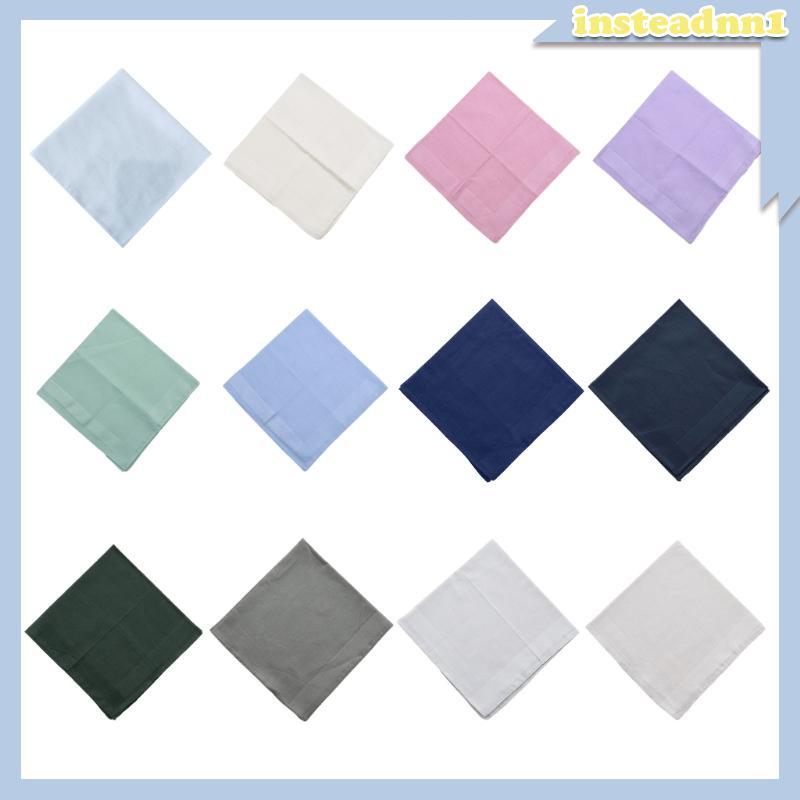 Inste Túi Thời Trang Khăn Tay Màu Trơn Hankies 16x16inch Khăn Bỏ Túi