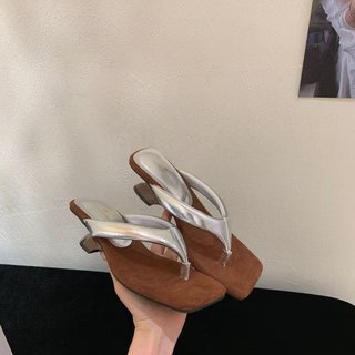 Giày Cao Gót Nữ Mũi Vuông Dày Gót Slip-On 35-41