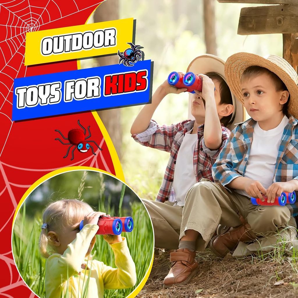 Ống dòm siêu nhân nhện, ống dòm trẻ em siêu nhân，bao gồm sách chim và dây đeo，đồ chơi ngoài trời，đồ chơi cho trẻ em