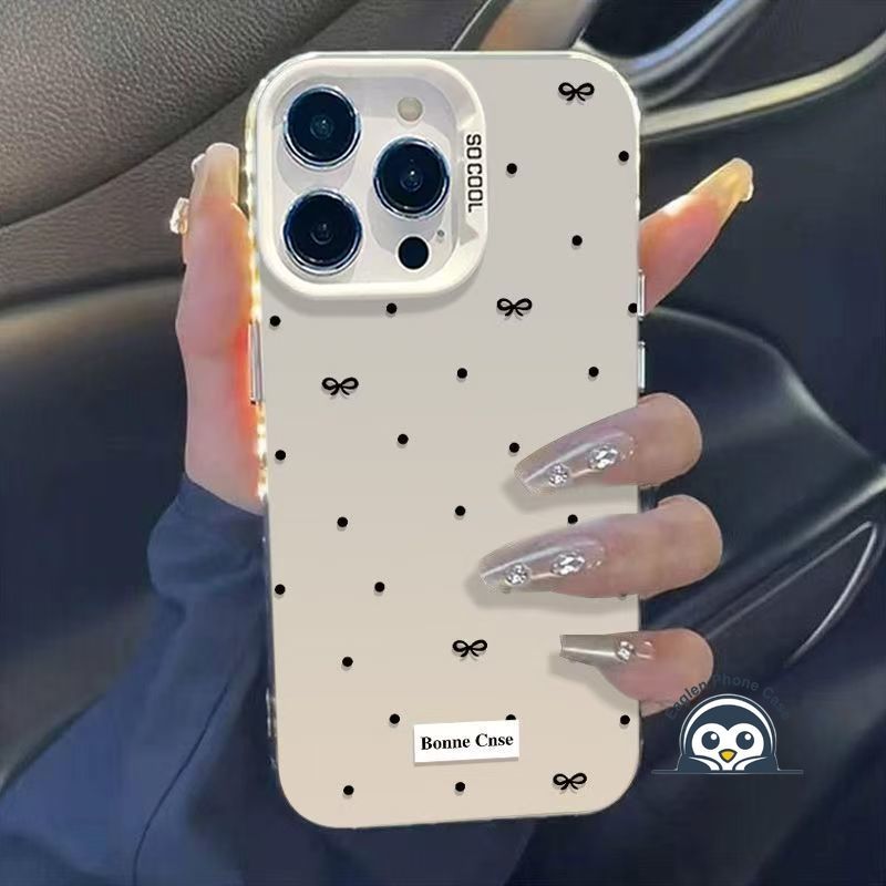 Ốp Điện Thoại Chấm Nơ Sang Trọng Cho Vivo S50 S30 Pro MIni X300 Pro FE Y78 Plus Y77T Y76S Y75 Y74S Y73 T2 Pro T2X 5G 4G Ốp Lưng Mềm Màu Đen Sang Trọng Dễ Thương