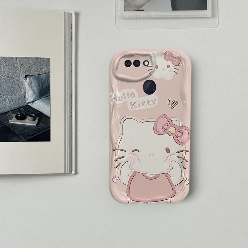 Ốp Lưng Cho OPPO A5S A12 F9 F9 Pro Phim Hoạt Hình Kem Cặp Đôi Mèo Mềm TPU 3D Sóng Silicon Vỏ Điện Thoại
