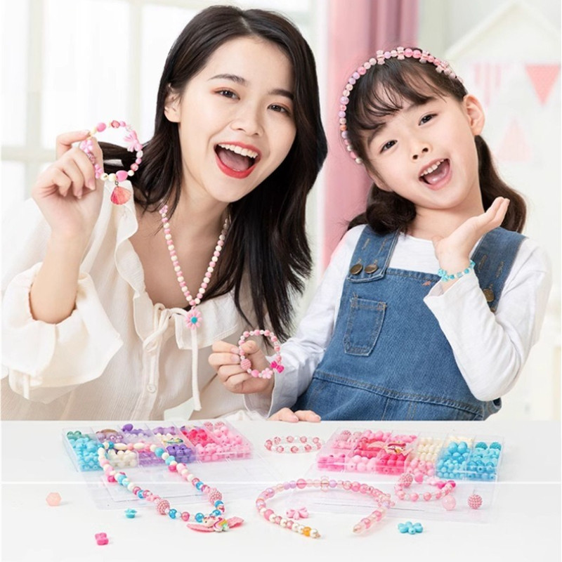 【SKISOPGO】Bộ Đồ Chơi Diy Xâu Vòng Tay,Set 24 Lưới Đồ chơi cho trẻ em gái Tự làm, DIY Tự Làm Vòng Tay,Sáng Tạo Cho Bé