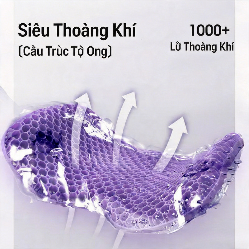 Đệm Ngồi Gel Tổ Ong 3D Thoáng Khí, Chống Trượt, Giảm Đau Mỏi Lưng, Thích Hợp Cho Việc Học Tập, Làm Việc Và Lái Xe