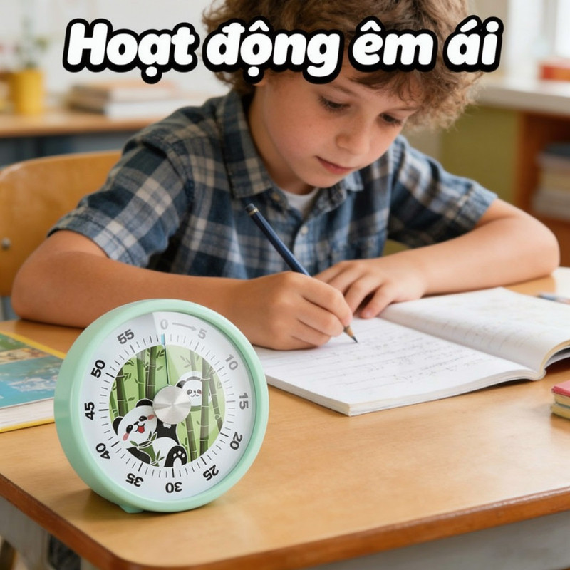 đồng hồ hẹn giờ bấm giờ đếm ngược 60 phút nam châm cơ học im lặng học tập nấu ăn trẻ