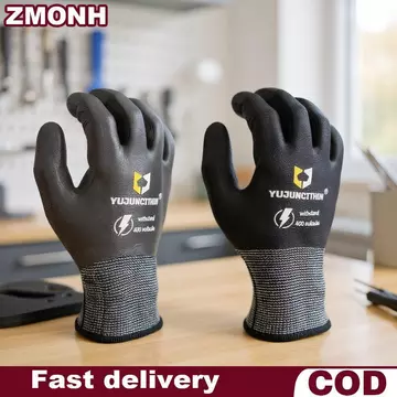 Zmo 1 đôi siêu mỏng an toàn thợ điện găng tay 400/500V cách điện làm việc Găng tay Nitrile chống điện giật găng tay