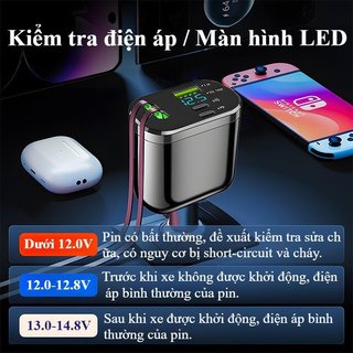 Sạc Xe Hơi Sạc Nhanh Màn Hình Kỹ Thuật Số PD USB C Cáp Có Thể Thu Vào Màn Hình Điện Áp 12 24V