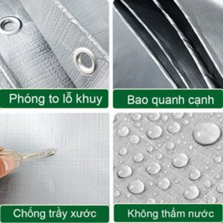 Bạt PE chống thấm nước hạng nặng Chống tia cực tím Vỏ ngoài trời Grommet Gia cố