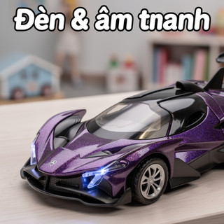 Diecast Xe Thể Thao Mô Hình Hợp Kim ABS Kéo Lại Âm Thanh Ánh Sáng Kéo Cửa Sưu Tập Quà Tặng Đồ Chơi
