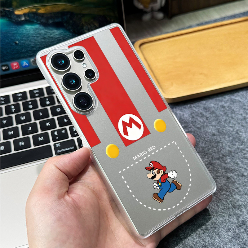 Ốp điện thoại cứng siêu mờ “Super Mario ” cho Samsung S26 Ultra S25 S24 Ultra S25FE S24 FE S23 Ultra S22 S21 S20 A55 A56 A17 A15 A26 / Vỏ chống vân tay