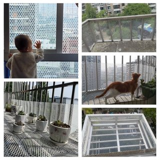Lưới PVC Lưới An Toàn Ban Công Cầu Thang Hàng Rào Sân Vườn Chống Rơi Hàng Rào Gà Thú Cưng Bền Đen Trắng