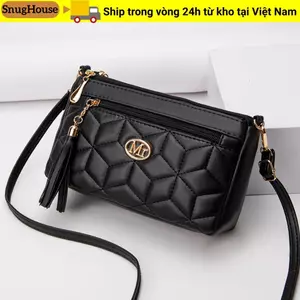 Túi Tote SNUGHOUSE, Túi đeo chéo nhẹ bằng da, Túi đeo vai màu trơn dung tích lớn dành cho nữ