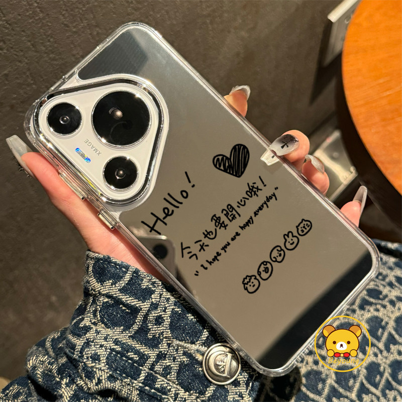 Ốp Điện Thoại Mèo Happy Dog Cho Realme GT 8 7 5 Pro 3 Neo 8 7X 7 6 5 SE 240W V70 V60 V60S V23 V23i P4 Lite P3 Ultra P1 Pro Q5i U1 Vỏ Gương Hoạt Hình Dễ Thương