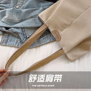 2026 Phong Cách Hàn Quốc Màu Trơn Dung Tích Lớn Thời Trang Dây Kéo Đi Lại Đa Năng Một Vai Túi Tote Vải
