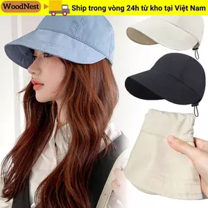 Mũ xô WOODNEST Nhanh khô vành rộng có thể gập lại Mũ đi biển di động