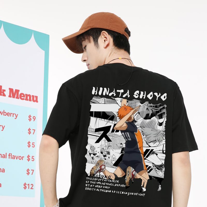 Bóng chuyền Thiếu Niên Anime Đồng Thương Hiệu Áo Thun Ngắn Tay Nam Mùa Hè Kageyama Feixo Hyuga Shoyo Two-Di