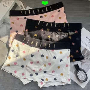Ba Gói Nam Nhỏ Boxer Quần Đùi Trái Tim Ren Cotton In Hình Dễ Thương Thoải Mái Hai Lớp Bên Trong Bánh Răng