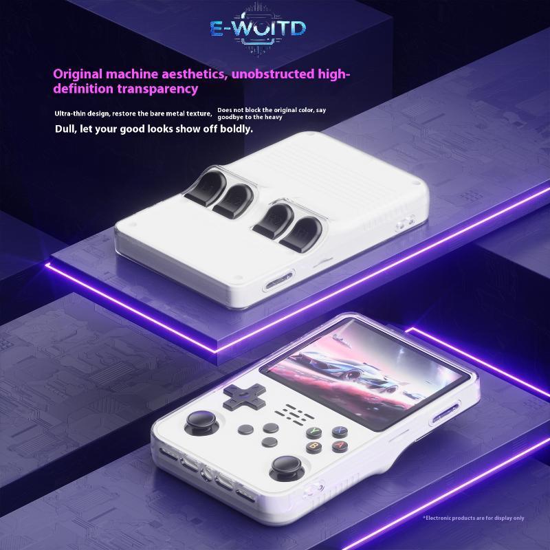E-WOITD 1 Cái Trong Suốt Cầm Tay Chơi Game Vỏ Bảo Vệ Tích Hợp TPU Mềm Cho R36s Vỏ Bảo Vệ E-WOITD