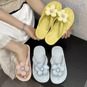 Dép nữ WANYEDI, Dép xỏ ngón mùa hè đế mềm chống trượt, Dép đi biển hoa ngọt ngào đa năng dễ thương trong nhà ngoài trời