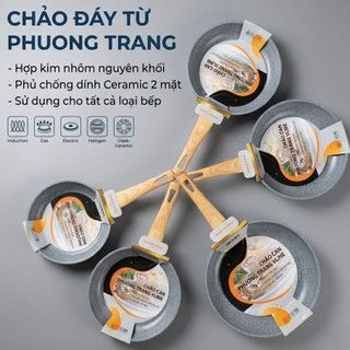 Chảo Chống Dính Đáy Từ Cao Cấp Ceramic 2 Mặt Dùng Mọi Loại Bếp 20–28cm