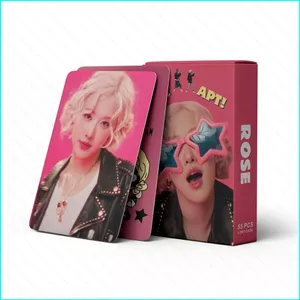 Blackpink HT2 Rose APT Bruno Mars BLACK PINK thẻ ảnh hai mặt LOMO thẻ bưu thiếp Đóng hộp thẻ sưu tập TH2
