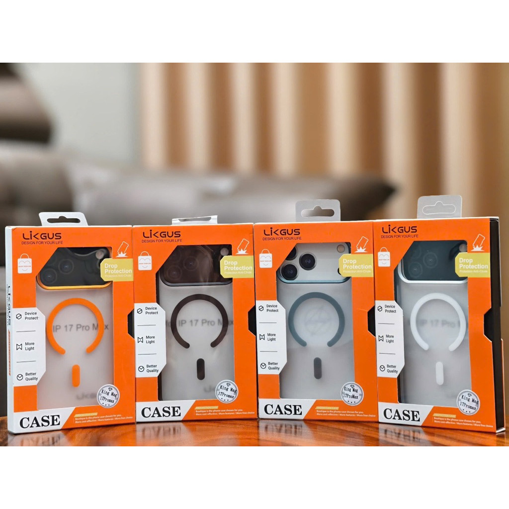 [Chính Hãng] Ốp Lưng Likgus King Mag Cho iPhone 17 Pro / 17 Pro Max - Lưng Nhám, Vành Camera Kim Loại, Hút Từ Tính