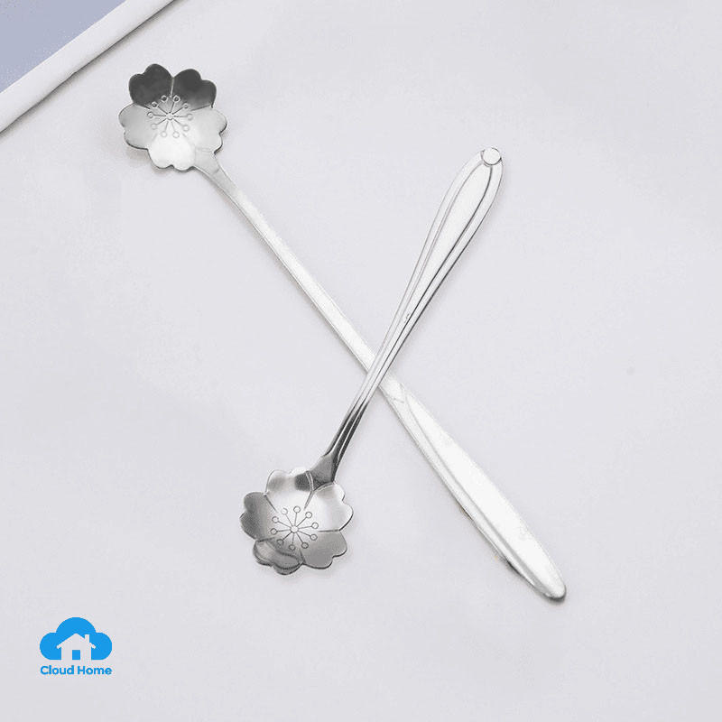 🌤️COD🌤️Thìa Pha Cà Phê Thép Không Gỉ Hình HOA Muỗng Pha Trà Ngũ Cốc Decor