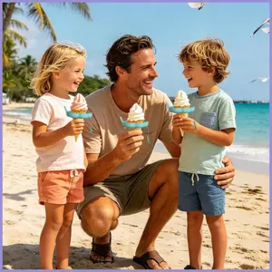 Kem Nón Giá Đỡ Silicone An Toàn Nhỏ Giọt Bắt Ice Lolly Giá Đỡ Có Ống Hút Cho Mùa Hè Du Lịch Ngoài Trời Tủ Đông mueadsyvn