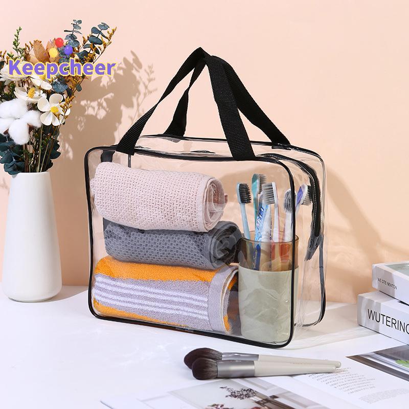 [Keepcheer] Túi đựng mỹ phẩm trong suốt PVC Nữ Dây kéo Túi trang điểm trong suốt Vỏ làm đẹp Du lịch Trang điểm Tổ chức lưu trữ Bồn tắm Túi giặt vệ sinh Mới
