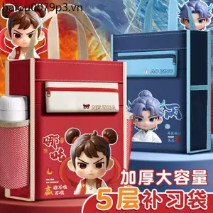 Nezha Hướng Dẫn Túi Tote Túi Đựng Sách Học Sinh Tiểu Học Sử Dụng Ao Bing Bé Trai Đi Học Túi Tập Tin Túi Canvas Nghệ Thuật Túi Hướng Dẫn Lớp Kiểm Tra Tập Tin Túi Bảo Quản Trẻ Em Học Dạy Kèm