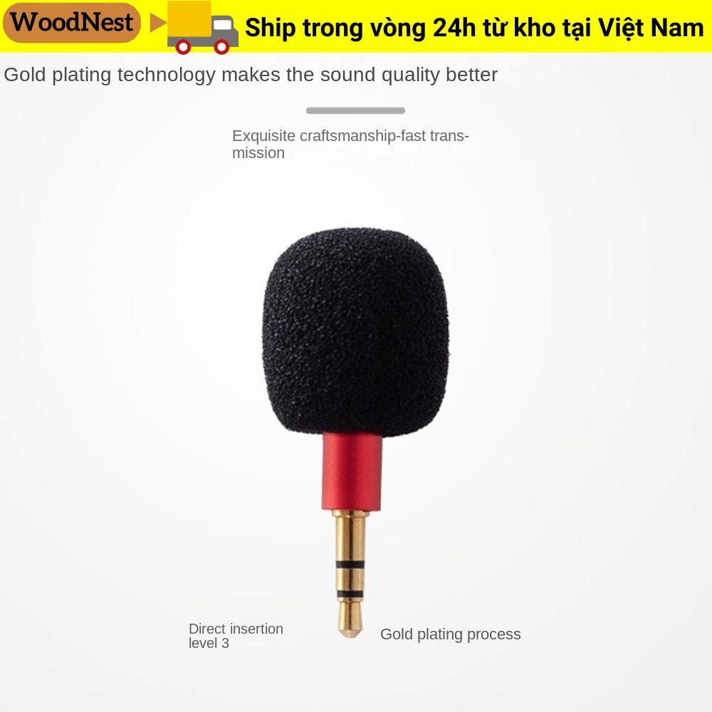Micro mini WOODNEST, Micro mini kim loại cắm và chạy, Mic 3 cực 4 cực Loa 3,5 mm Máy tính