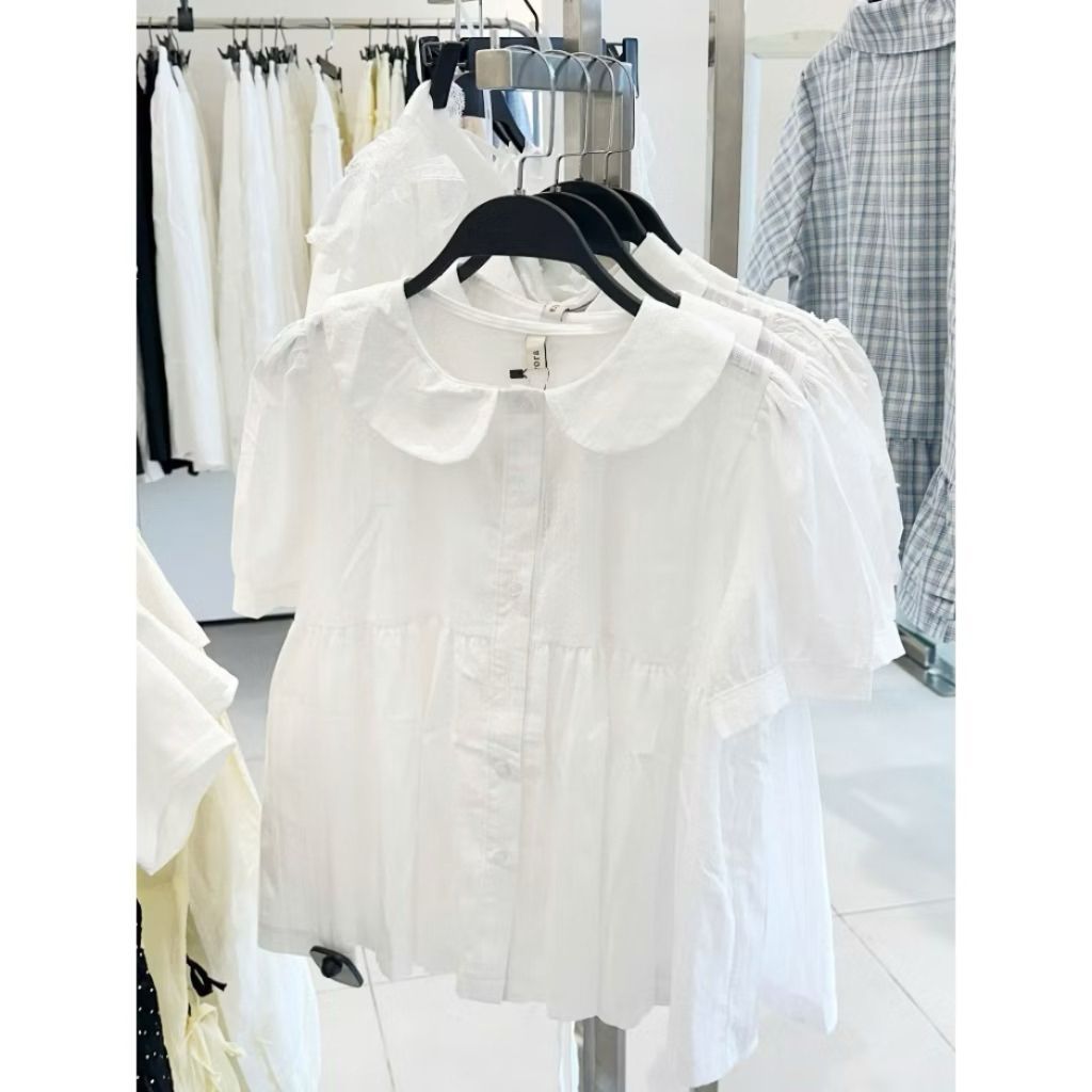 (ẢNH OLDSCHOOL) Áo babydoll cổ sen tay chuông CARA TOP M6009 - SamHi Closet