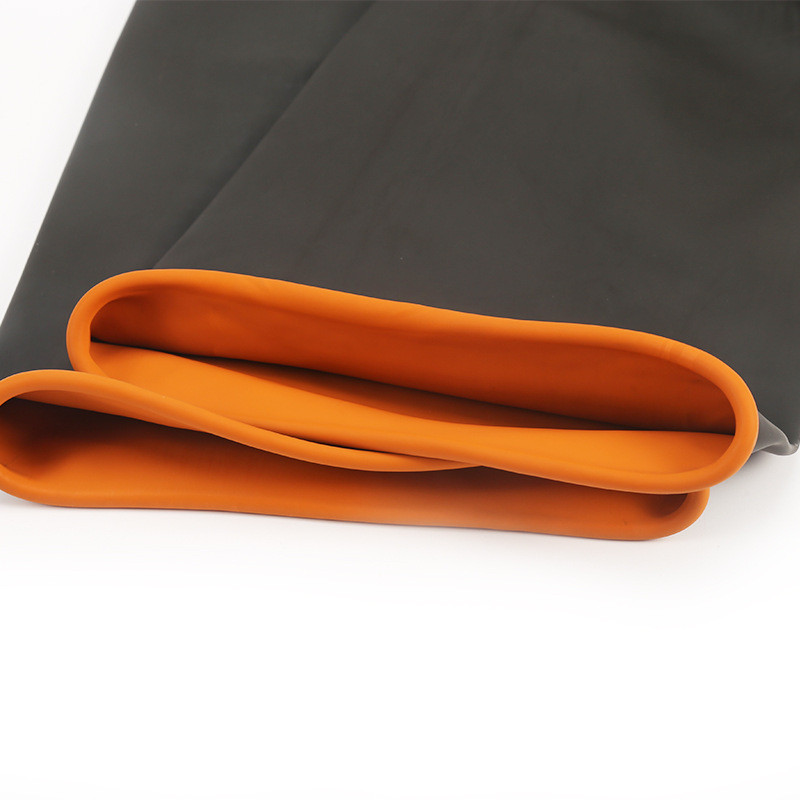 Găng tay lao động cao su chống trượt 55CM Găng tay đen chống axit công nghiệp dày và kiềm Găng tay bảo vệ mở rộng
