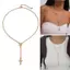Flgo Vòng cổ Lariat hiện đại Trang sức Dây chuyền xương đòn để mặc tinh thần hàng ngày