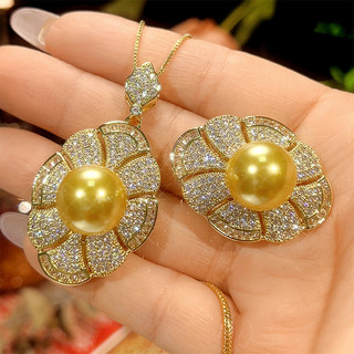 Châu Âu Mỹ ins Phong Cách Mới Đáy Đồng Vàng dát vàng Ngọc Trai Phù Hợp Với Nữ 14mm