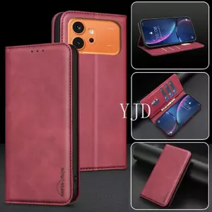 Ốp Lưng Cho Honor 600 Pro Màu Trơn Họa Tiết Cao Bồi Da Khe Cắm Thẻ Vô Hình Khóa Từ Tính Chống Rơi Vỏ Điện Thoại
