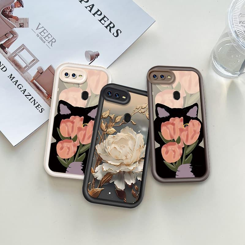 Ốp Lưng Cho OPPO A5S A7 A12 A11K Hoạt Hình Silicone Bé Gái Mềm TPU Hoa Tulip Thiên Thần Mắt Chống Sốc Ốp Lưng Điện Thoại