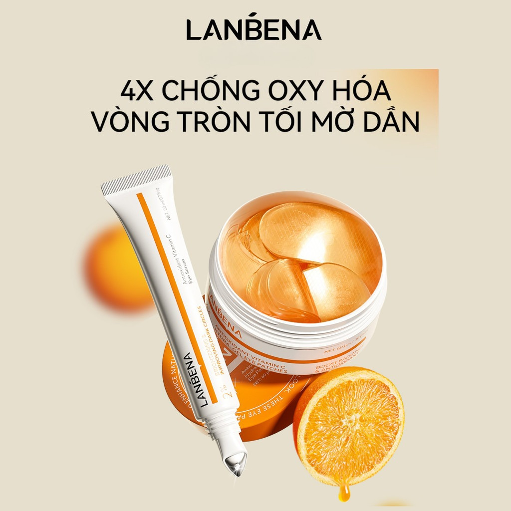 Bộ Miếng Dán Mắt Lanbena Vitamin C và Kem Mắt Collagen - Hình ảnh thực tế