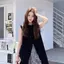 Áo vest không tay và áo sơ mi nữ thiết kế Sense Split Classy, phù hợp với quần ống rộng sọc