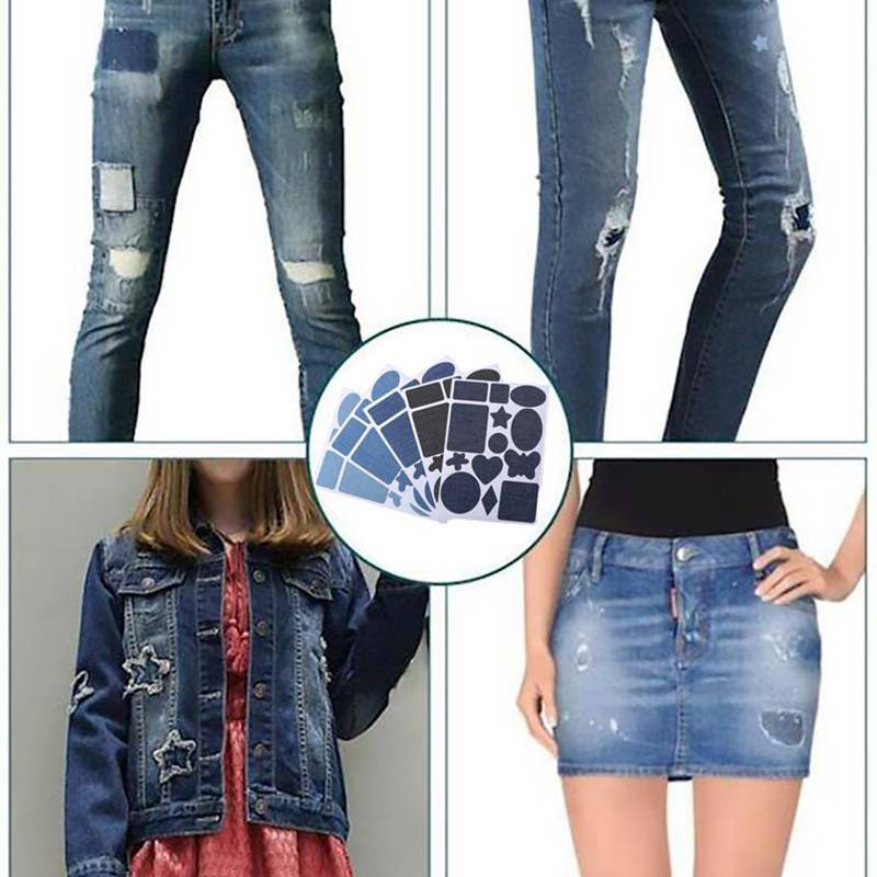 Miếng dán tự dính màu xanh cho quần Down Jaet, dễ giặt và tái sử dụng
