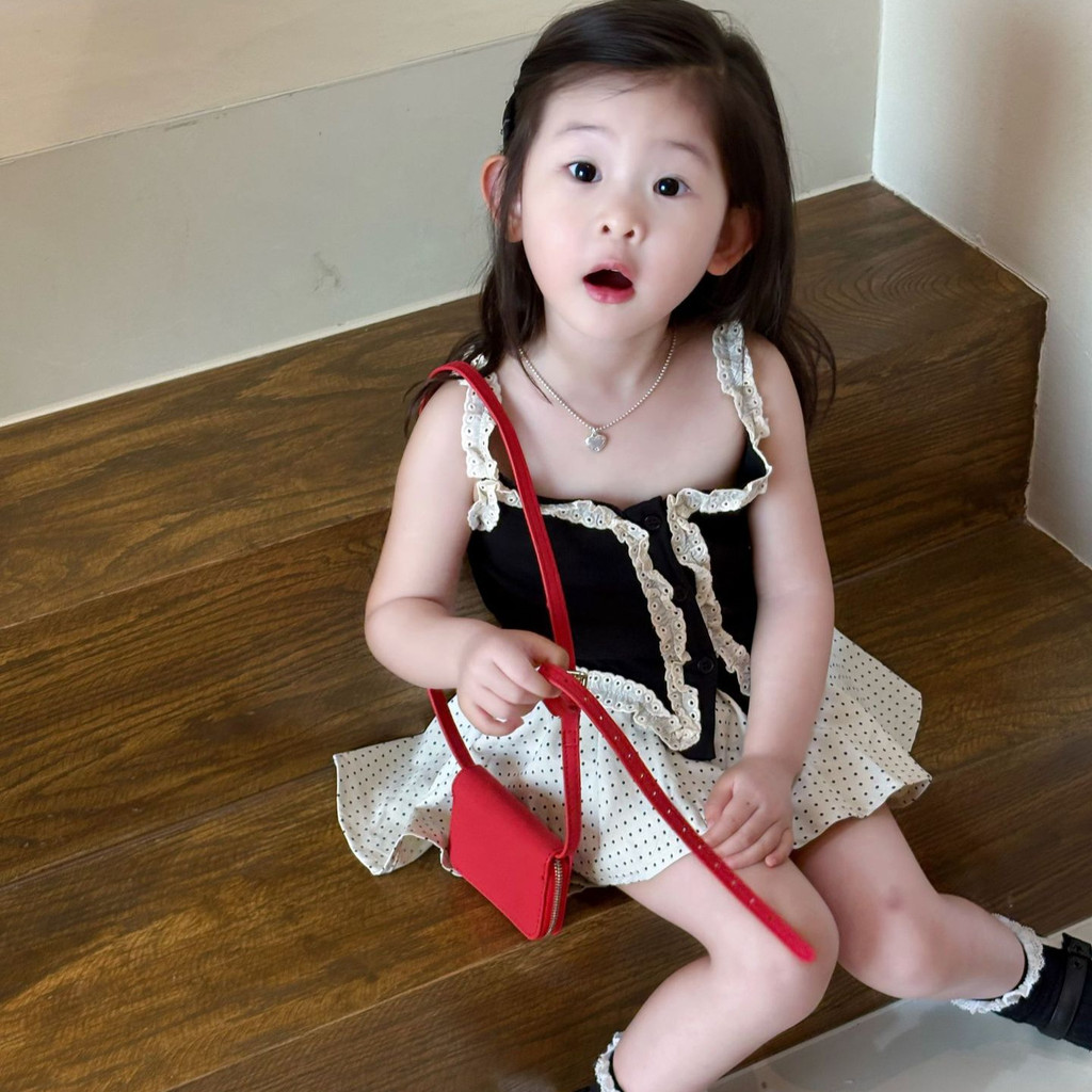 Mùa Hè 2026 Phong Cách Mới Bé Gái Nấm Cạnh Sling Ba Lê Phong Cách Áo Vest Thời Trang