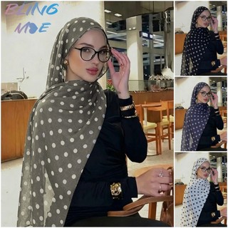 Khăn Quàng Cổ Dài Thoáng Khí Với Họa Tiết Chấm Bi Và Da Báo, Cotton Bali, Phụ Kiện Thời Trang Nữ
