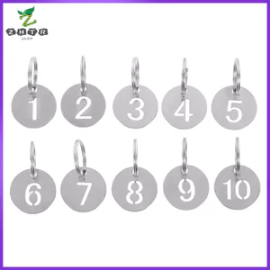 Thẻ chìa khóa với số kim loại bằng thép không gỉ 10 chiếc zhenghtr